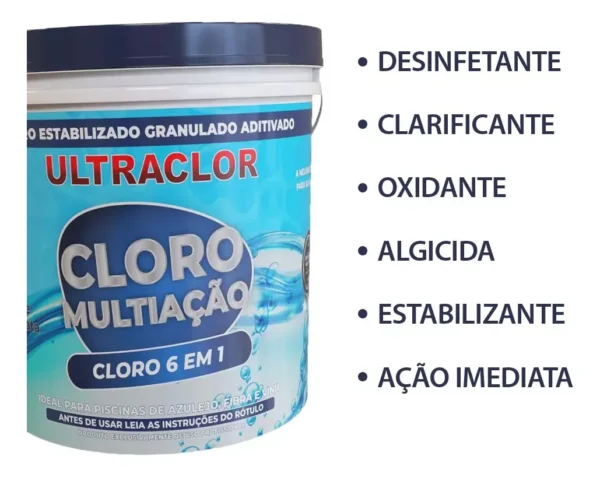 CLORO MULTI AÇÃO PISCINA 6 EM 1 42% - BALDE 2,5KG - Image 3